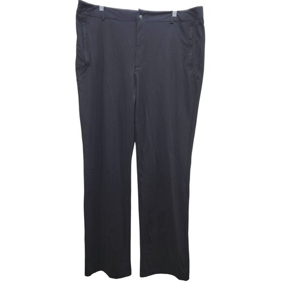 Mens Black Dress Pants Size 38W 30L Polyester & Elastane Blend - Picture 1 of 8